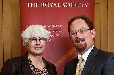 Dr Julian Huppert with Dr Catherine Rae, a researcher in metallurgy at the Cambridge University