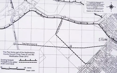 New Footpaths Tring 87 and 88