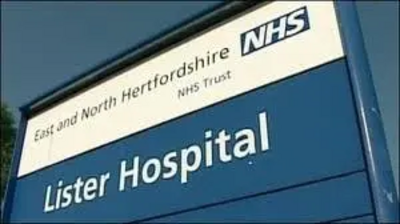 Lister Hospital Stevenage Sign
