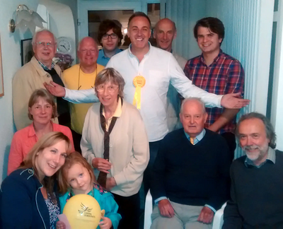 Adrian England (centre) with by-election team