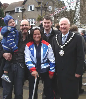 Martine Wright and Family with David Gauke MP and Tring Mayor