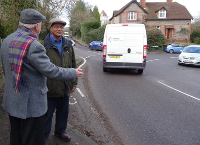 Cllr Garrick Stevens at the Busy Kingshill Junction