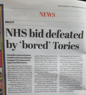 Bored Tories defeat Motion