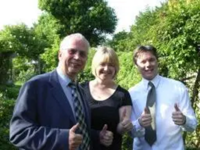 Three key members of the jubilant Team Tring celebrate the news of County Councillor Nick Hollinghurst's re-election on June 4th.